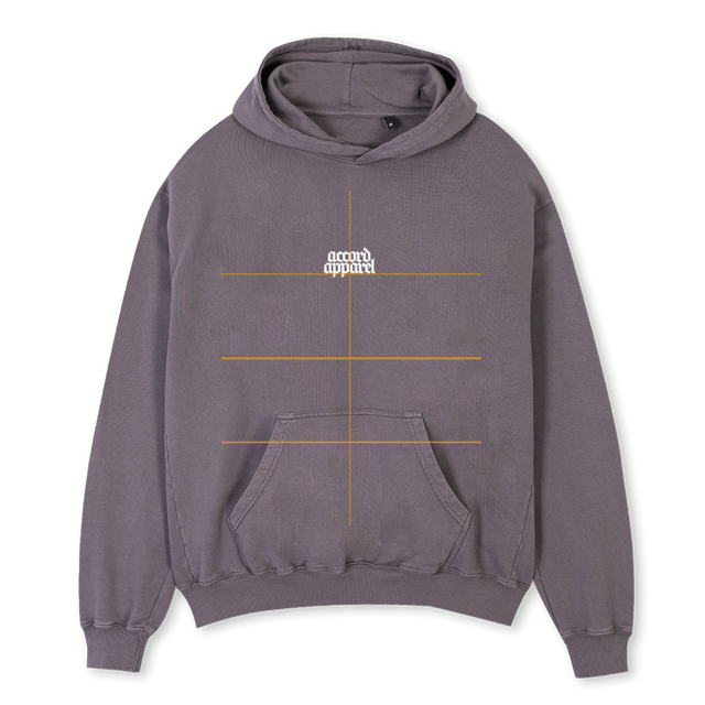 NOTMADEINPARIS Pigment Grey Oversized Hoodie.