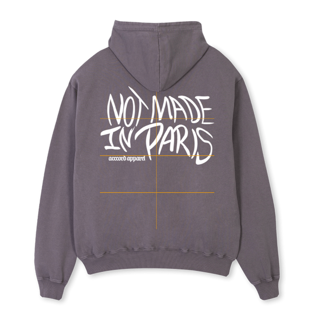 NOTMADEINPARIS Pigment Grey Oversized Hoodie.