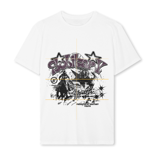 SOLITARY_1  White Regular Tee.