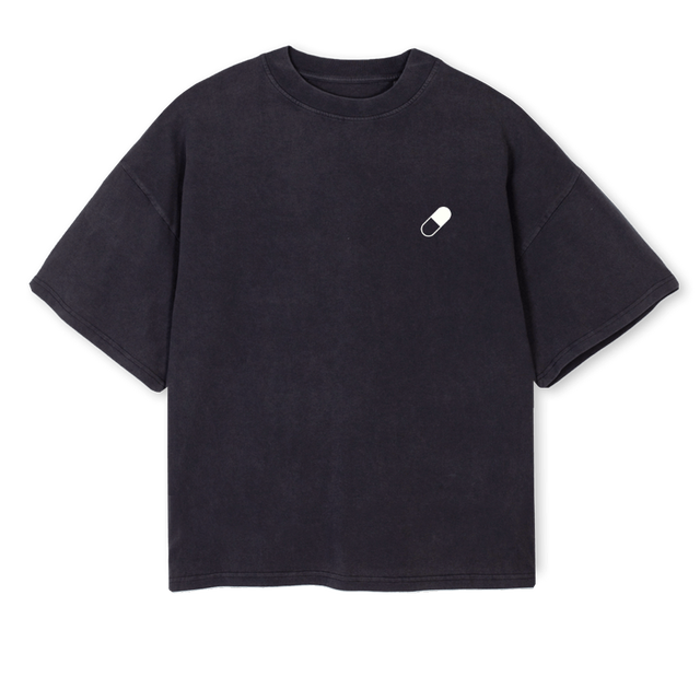 MISTAKE Vintage Black Oversized Boxy Tee.