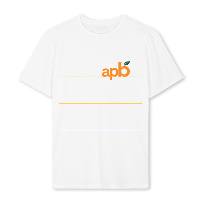 WHTORANGEFNTBK White Regular Tee.