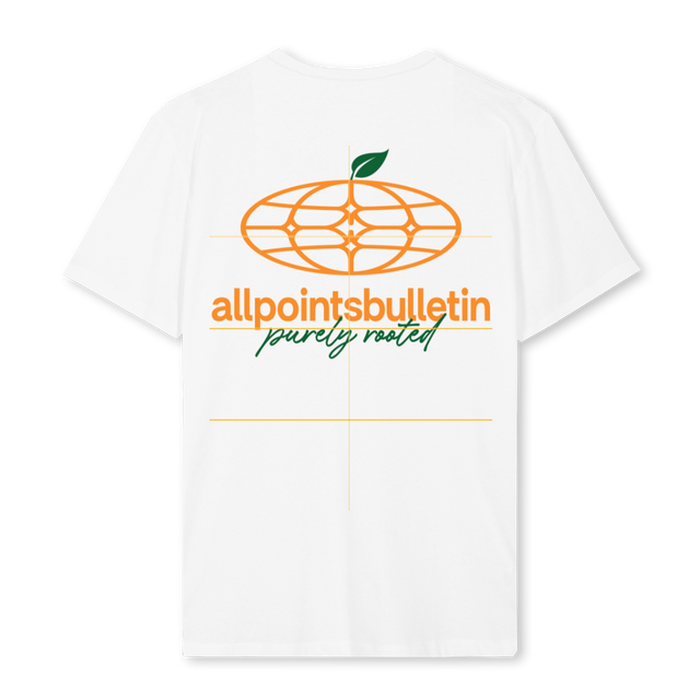 WHTORANGEFNTBK White Regular Tee.