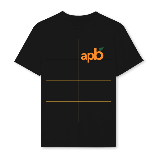 APBORANGEFRNTANDBCK Black Regular Tee.