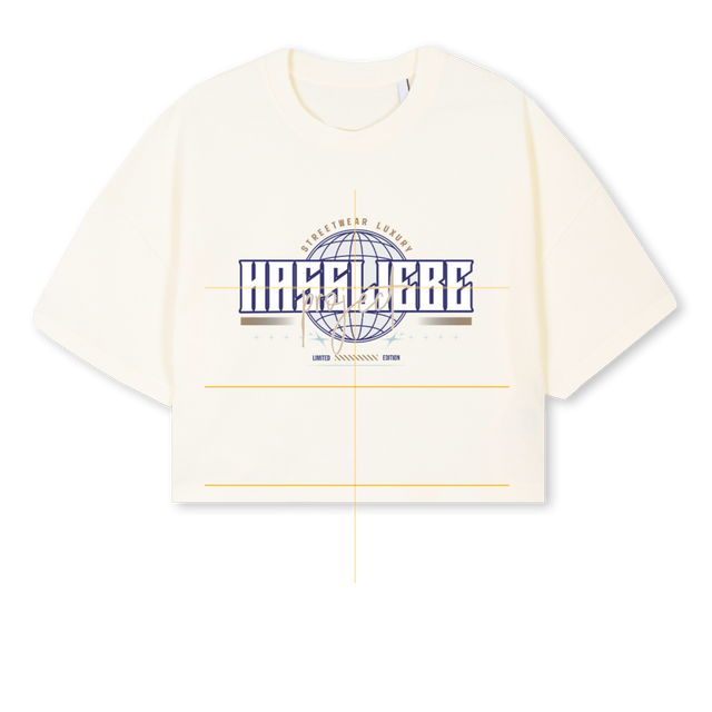PROJECT Cream Cropped Oversized Tee.