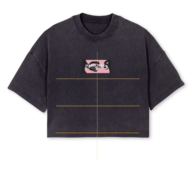 PASIONB Vintage Black Cropped Oversized Tee.