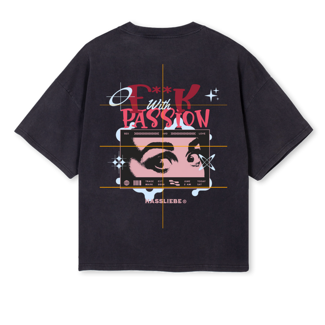 PASIONB Vintage Black Oversized Boxy Tee.