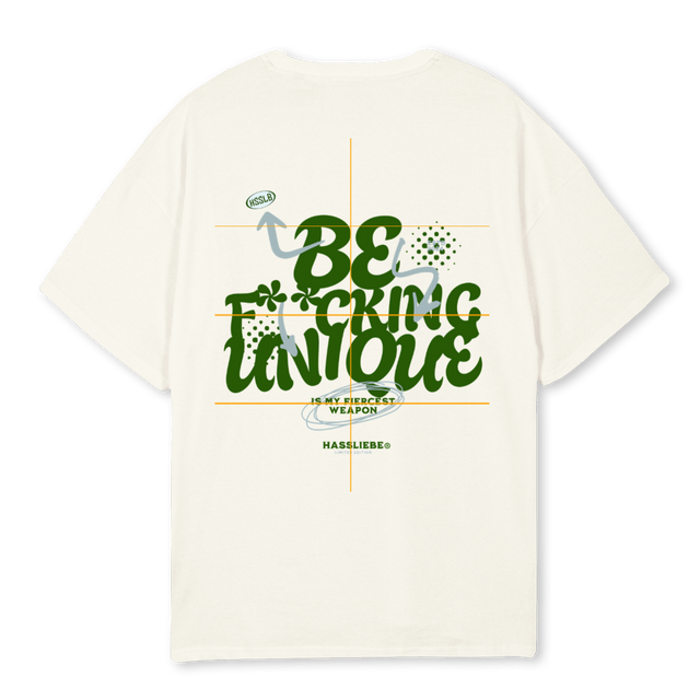UNIQUE Cream Oversized Tee.