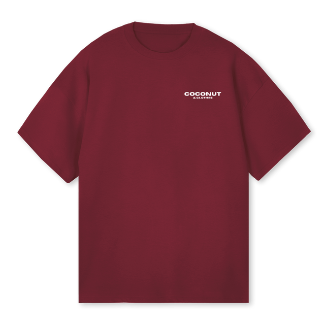 GUSTAVIA Burgundy Oversized Tee.