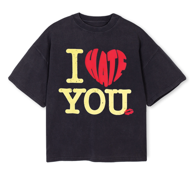 HATE Vintage Black Oversized Boxy Tee.