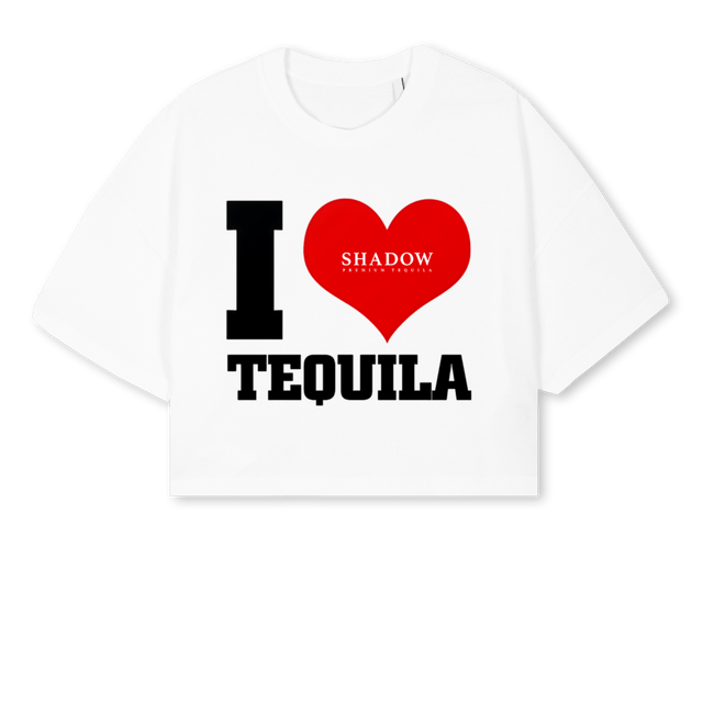 TEQ White Cropped Oversized Tee.