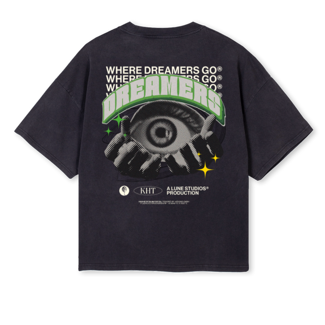 LSKHTBLACK Vintage Black Oversized Boxy Tee.