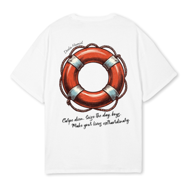 EXTRAORDINAR  White Oversized Tee.
