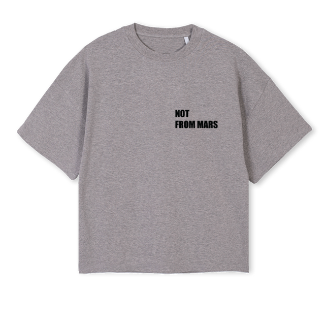 BOXYHOLLYWOODGREYT Grey Marl Oversized Boxy Tee.