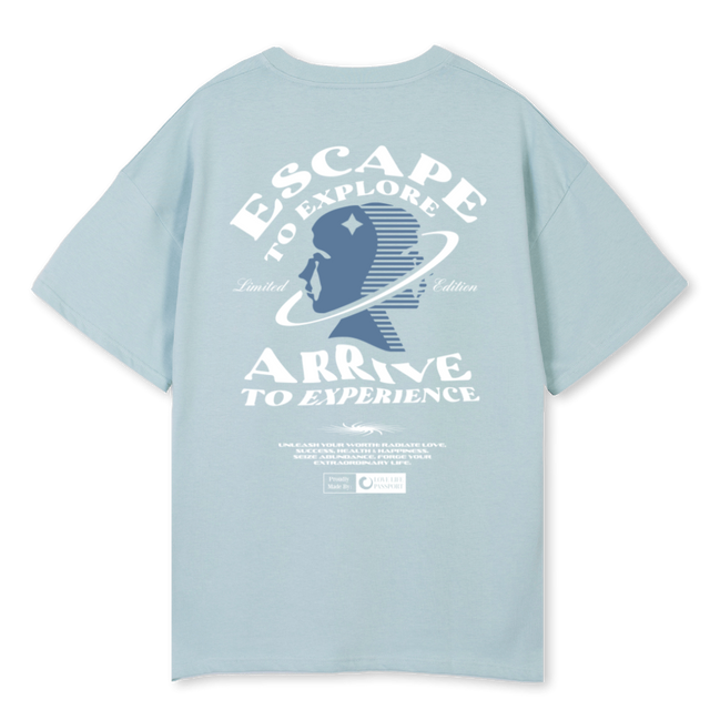 EXPLORE Cold Blue Oversized Tee.