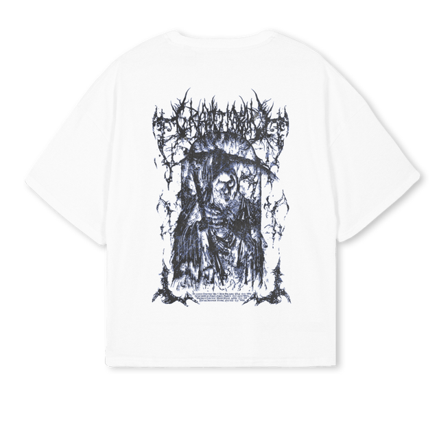 FINALRESTWHITE White Oversized Boxy Tee.