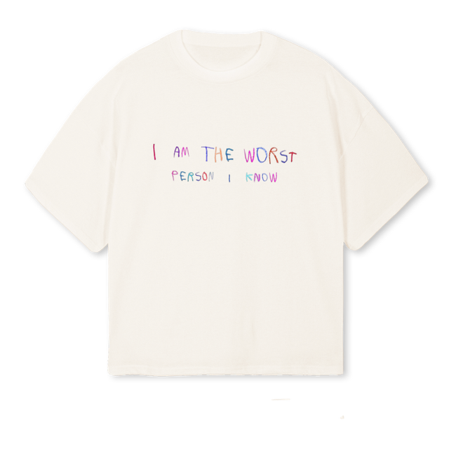 WURSTONE Vintage White Oversized Boxy Tee.