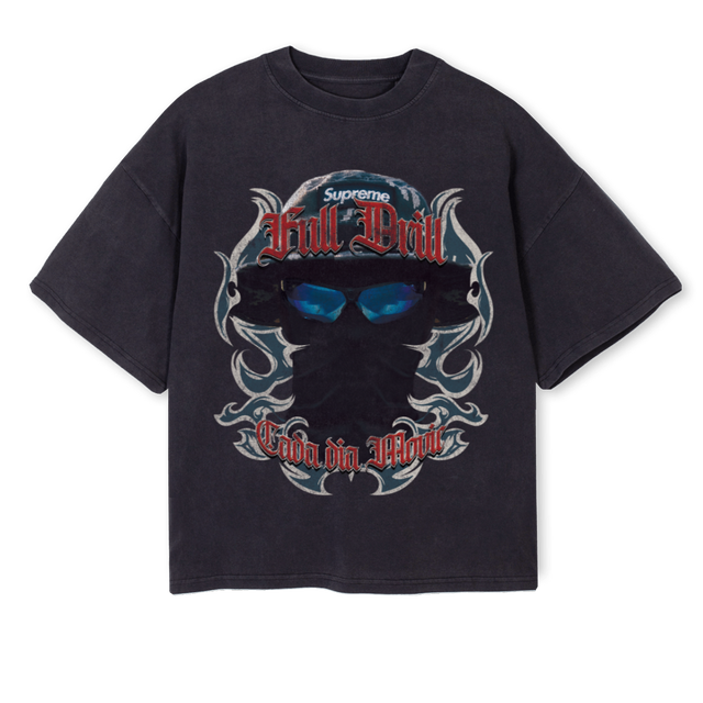 FDFESTIVALGRAY Vintage Black Oversized Boxy Tee.