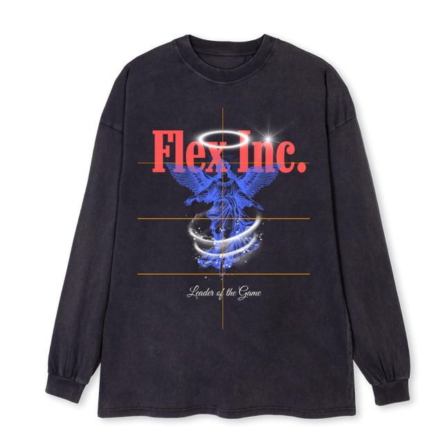 ANGELL Vintage Black Oversized LS Tee.