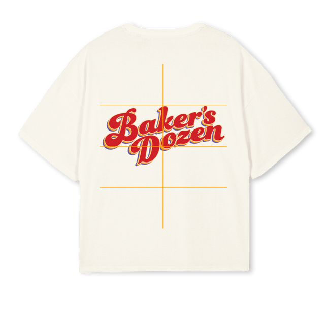 BAKERSDOZENOGTEECREA Cream Oversized Boxy Tee.