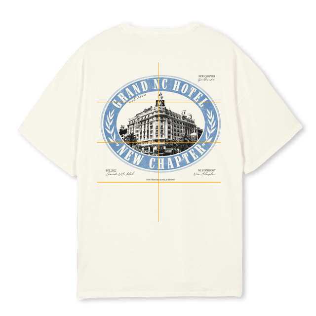 NCHOTELBLUE Cream Oversized Tee.