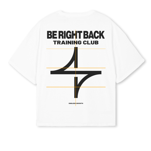 BRBSAMPLEONE White Oversized Boxy Tee.