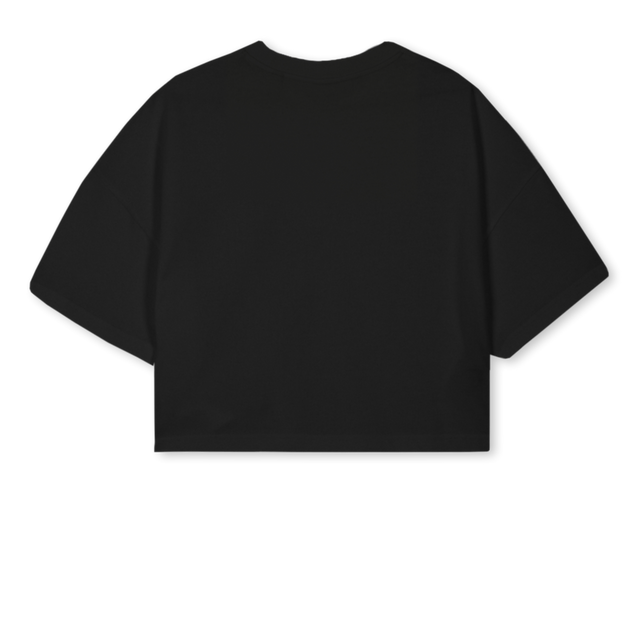 DISTURBIA Black Cropped Oversized Tee.