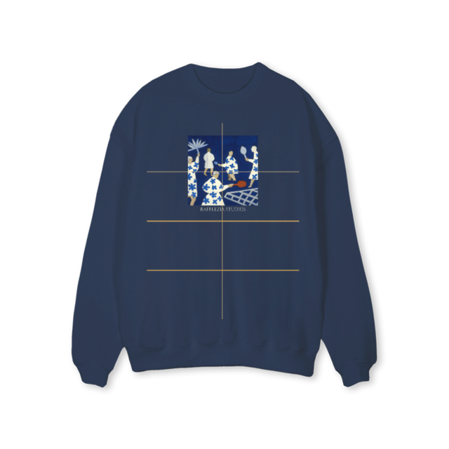 RACKETDANSESWEAT Navy Blue Regular Crewneck Sweater.