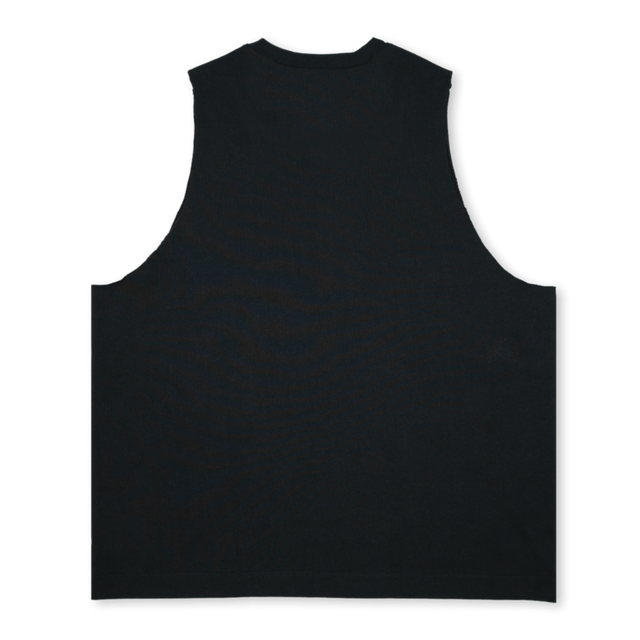 BLACKVESTSAMPLE Deep Black Oversized Vest.