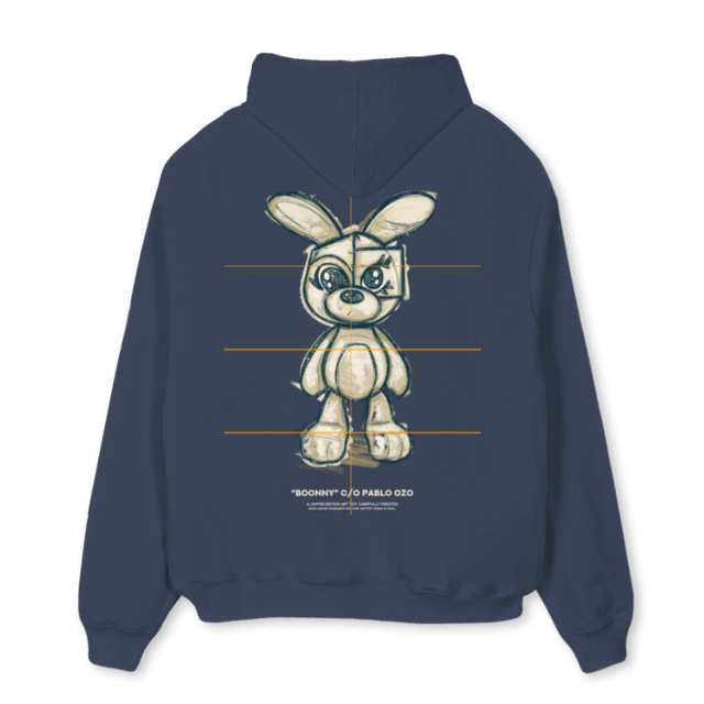 HOODIEBOO Navy Blue Oversized Hoodie.