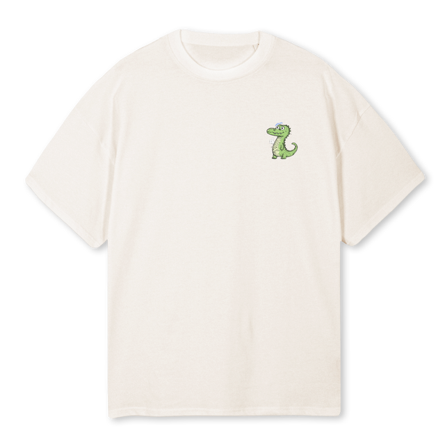 DINOSUMMER Vintage White Oversized Tee.