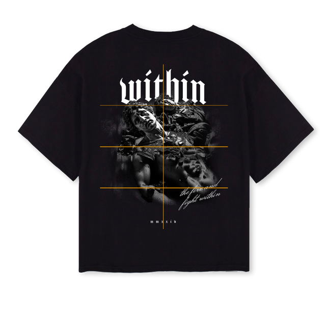 FINALBLACKBACK Black Oversized Boxy Tee.