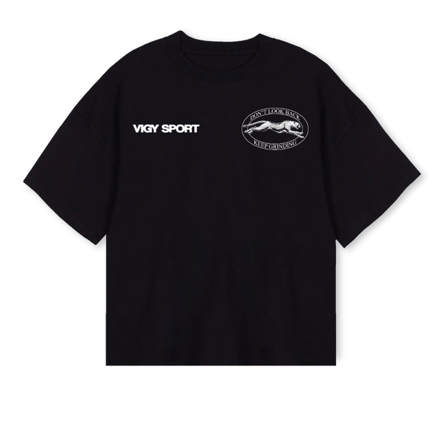 BOXYCHEETAH_2 Black Oversized Boxy Tee.