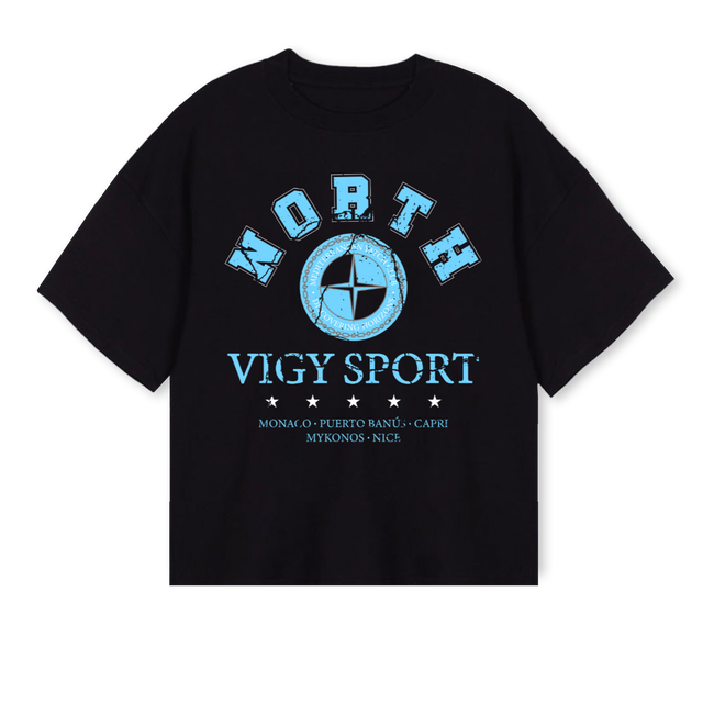 YATCHBOXYB Black Oversized Boxy Tee.