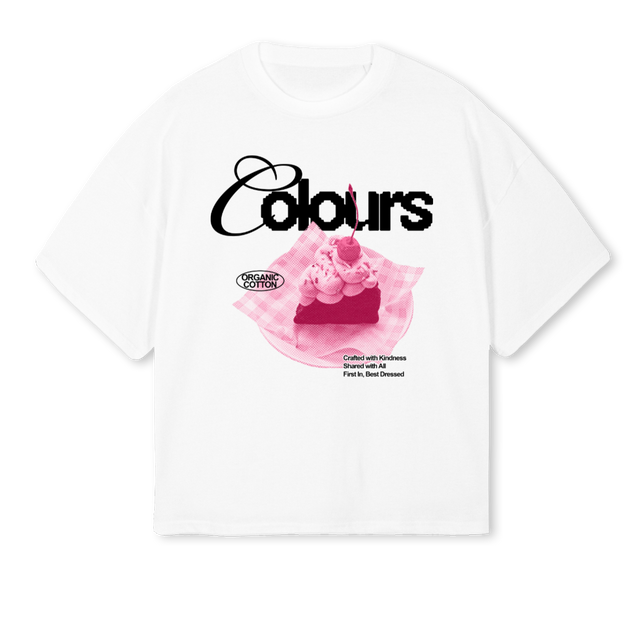 FCPINKCAKE White Oversized Boxy Tee.