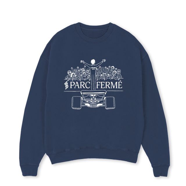 NAMESAKE Navy Blue Oversized Crewneck Sweater.