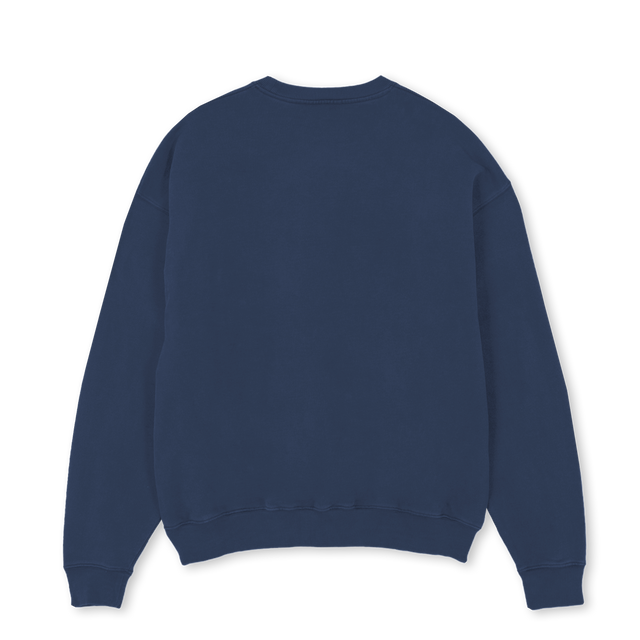 NAMESAKE Navy Blue Oversized Crewneck Sweater.