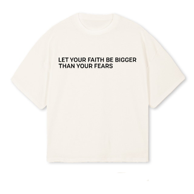 FAITH Vintage White Oversized Boxy Tee.