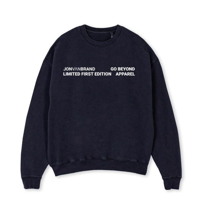 JVBGOBEYONDBIGFRONT Vintage Black Oversized Crewneck Sweater.