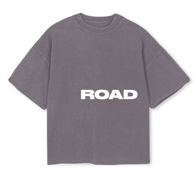 JVBROADTRIPBIG Pigment Grey  Oversized Boxy Tee.