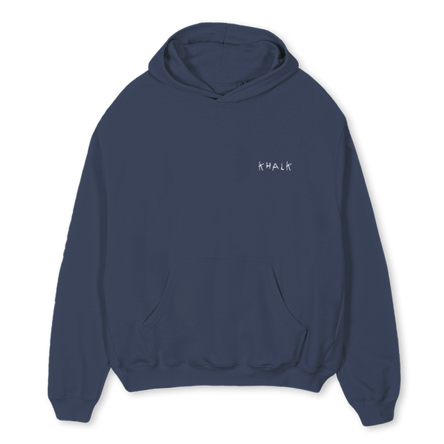 KHALKSTITCHINGFUTURE Navy Blue Oversized Hoodie.