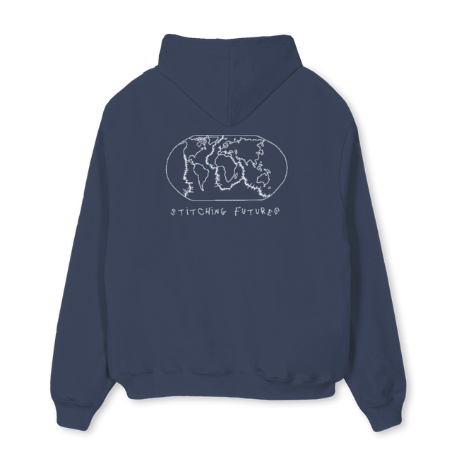 KHALKSTITCHINGFUTURE Navy Blue Oversized Hoodie.