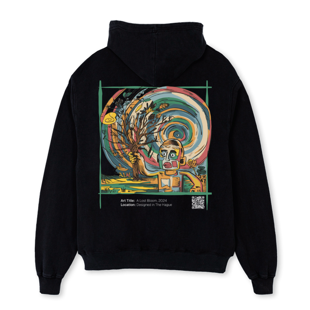 BALOSTBLOOM Black Oversized Hoodie.