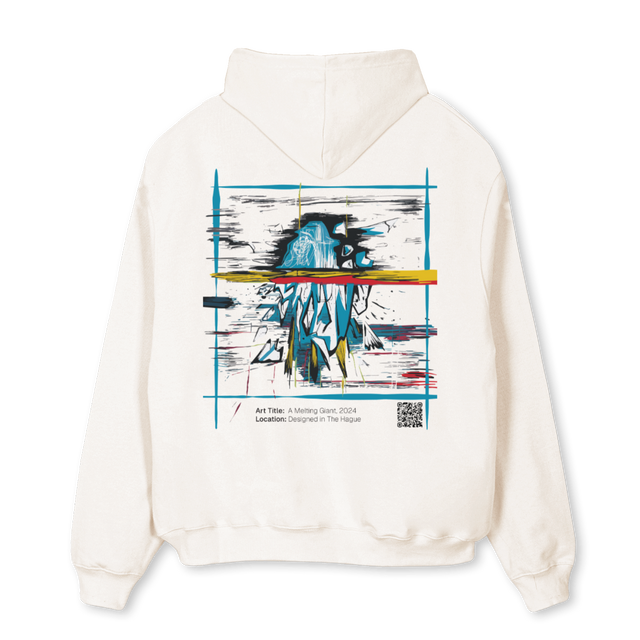 WHITEAMELTINGGIANT Vintage White Oversized Hoodie.