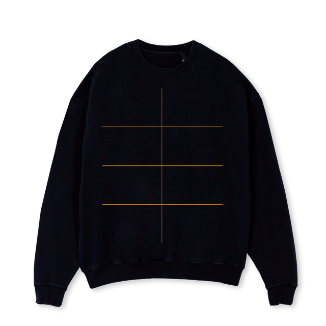 BRBSAMPLEHOODIEBVUN Black Oversized Crewneck Sweater.