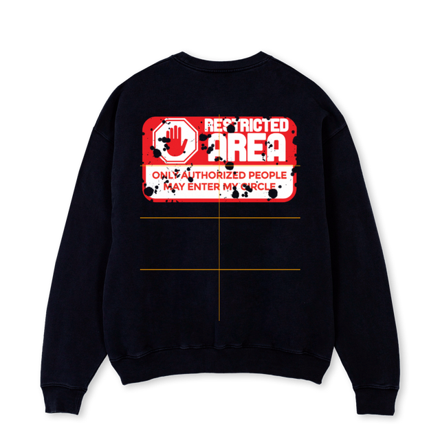 CIRCLE Black Oversized Crewneck Sweater.