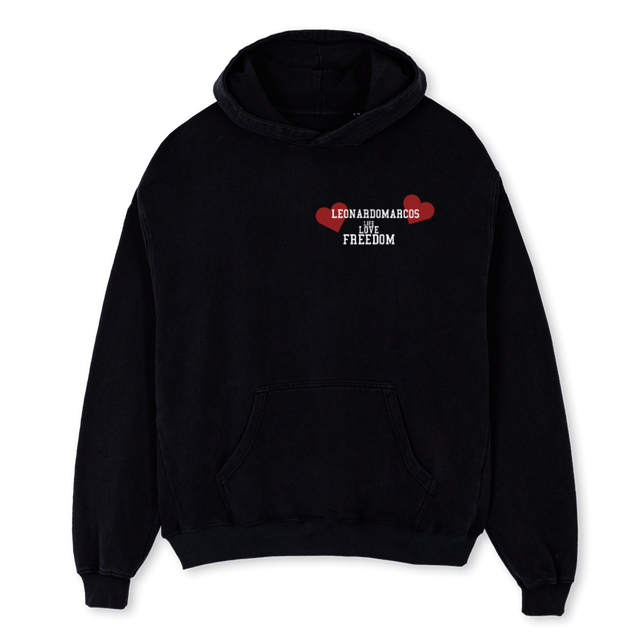 LMLIFELOVEFREEDOM Black Oversized Hoodie.