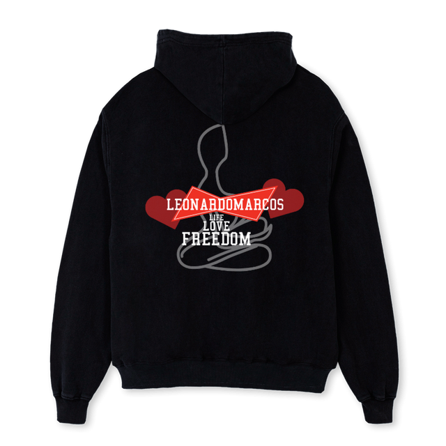 LMLIFELOVEFREEDOM Black Oversized Hoodie.