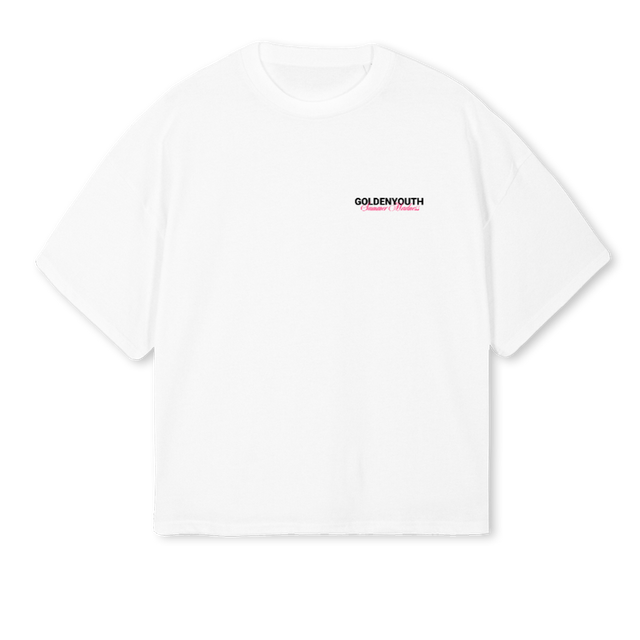 GSM White Oversized Boxy Tee.