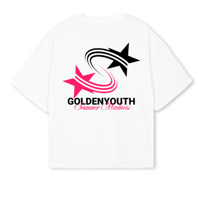 GSM White Oversized Boxy Tee.