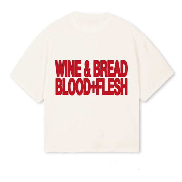 WINEBREADRED Vintage White Oversized Boxy Tee.
